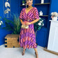 Julia Cape Detailed Midi Dress Geo Purple