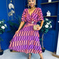 Julia Cape Detailed Midi Dress Geo Purple