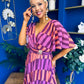 Julia Cape Detailed Midi Dress Geo Purple