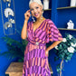 Julia Cape Detailed Midi Dress Geo Purple