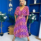 Julia Cape Detailed Midi Dress Geo Purple