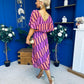 Julia Cape Detailed Midi Dress Geo Purple