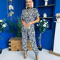 Trasa Belted Detail Jumpsuit Leopard
