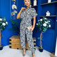 Trasa Belted Detail Jumpsuit Leopard