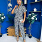 Trasa Belted Detail Jumpsuit Leopard