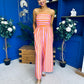 Phil Bandeau Style Striped Jumpsuit Pink Orange