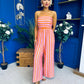 Phil Bandeau Style Striped Jumpsuit Pink Orange