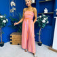 Phil Bandeau Style Striped Jumpsuit Pink Orange