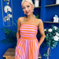 Phil Bandeau Style Striped Jumpsuit Pink Orange