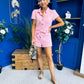 Riley Short Sleeve Denim Playsuit Pwr Pink