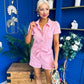 Riley Short Sleeve Denim Playsuit Pwr Pink