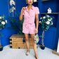 Riley Short Sleeve Denim Playsuit Pwr Pink