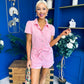 Riley Short Sleeve Denim Playsuit Pwr Pink