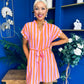 Nira Detailed Mini Dress Pink Orange