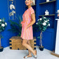 Nira Detailed Mini Dress Pink Orange