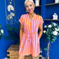 Nira Detailed Mini Dress Pink Orange