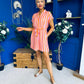 Nira Detailed Mini Dress Pink Orange