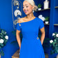 Emily Asymmetric Detail Midi Dress Cobalt