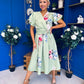 Blaire Frill Sleeve Midi Dress Floral Sage