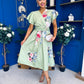 Blaire Frill Sleeve Midi Dress Floral Sage