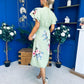Blaire Frill Sleeve Midi Dress Floral Sage