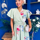 Blaire Frill Sleeve Midi Dress Floral Sage