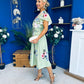 Blaire Frill Sleeve Midi Dress Floral Sage