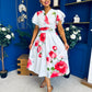 Blaire Frill Sleeve Midi Dress Floral Blue