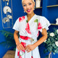 Blaire Frill Sleeve Midi Dress Floral Blue