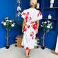 Blaire Frill Sleeve Midi Dress Floral Blue