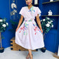 Blaire Frill Sleeve Midi Dress Floral Pink