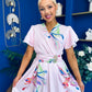 Blaire Frill Sleeve Midi Dress Floral Pink