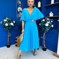 Nancy Cape Detailed Midi Dress Sky