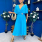Nancy Cape Detailed Midi Dress Sky