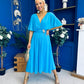 Nancy Cape Detailed Midi Dress Sky