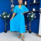Nancy Cape Detailed Midi Dress Sky
