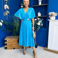 Nancy Cape Detailed Midi Dress Sky