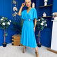 Nancy Cape Detailed Midi Dress Sky