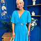 Nancy Cape Detailed Midi Dress Sky