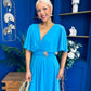 Nancy Cape Detailed Midi Dress Sky