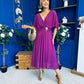 Nancy Cape Detailed Midi Dress Berry