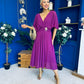 Nancy Cape Detailed Midi Dress Berry