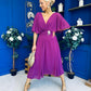 Nancy Cape Detailed Midi Dress Berry