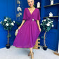 Nancy Cape Detailed Midi Dress Berry