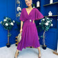 Nancy Cape Detailed Midi Dress Berry