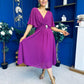 Nancy Cape Detailed Midi Dress Berry