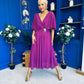 Nancy Cape Detailed Midi Dress Berry