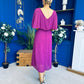 Nancy Cape Detailed Midi Dress Berry