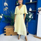 Nancy Cape Detailed Midi Dress Yellow