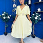 Nancy Cape Detailed Midi Dress Yellow